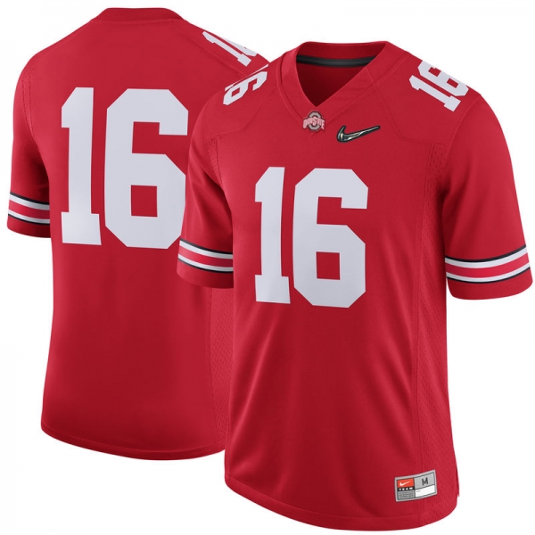 Men's Ohio State Buckeyes #16 Scarlet 2016 College Football Playoff Game Jersey