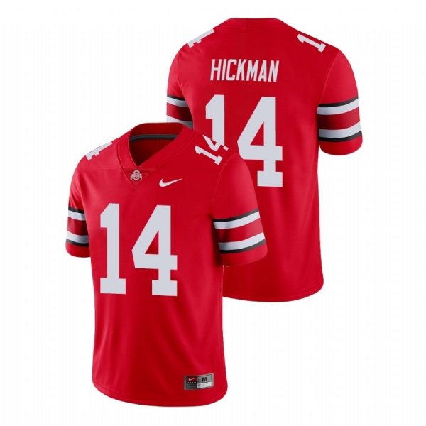 Men's Ohio State Buckeyes Ronnie Hickman Scarlet Nike College Football Game Jersey