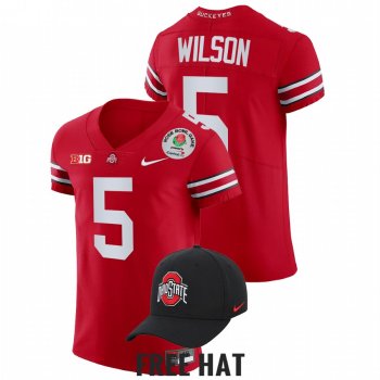 Ohio State Buckeyes Garrett Wilson #5 Color Rush Jersey Scarlet 2022 Rose Bowl