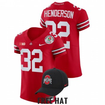 Ohio State Buckeyes TreVeyon Henderson #32 Color Rush Jersey Scarlet 2022 Rose Bowl