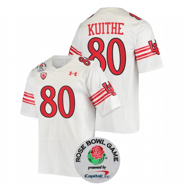 2022 Rose Bowl Utah Utes Brant Kuithe All-White Throwback #80 Jersey