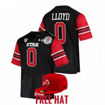 Utah Utes Devin Lloyd #0 College Football Playoff Jersey Black 2022 Rose Bowl