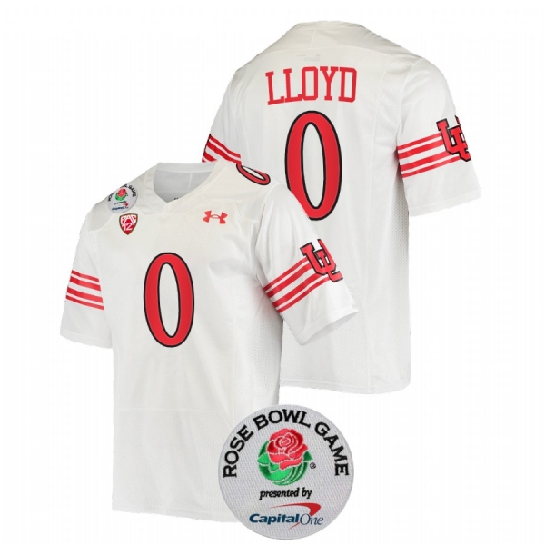 2022 Rose Bowl Utah Utes Devin Lloyd All-White Throwback #0 Jersey