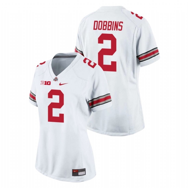 Women's Ohio State Buckeyes J.K. Dobbins #2 White Game College Football Jersey