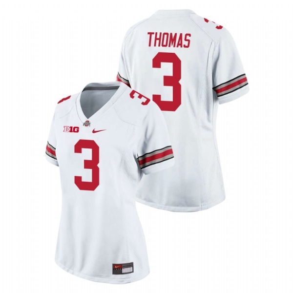 Women's Ohio State Buckeyes Michael Thomas #3 White Game College Football Jersey