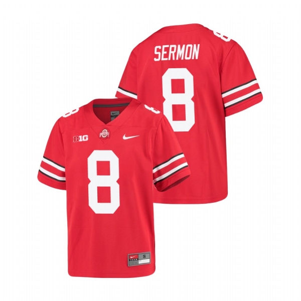 Youth Ohio State Buckeyes Trey Sermon Scarlet Alumni Football Game Jersey