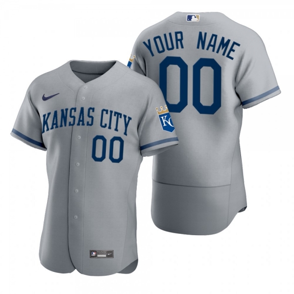 Men's Kansas City Royals Custom Gray 2022 Authentic Jersey