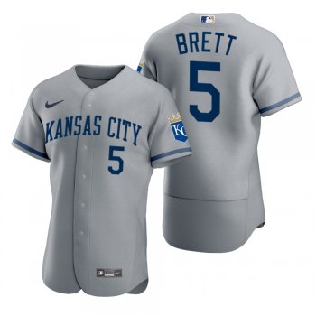 Men's Kansas City Royals George Brett Gray 2022 Authentic Jersey