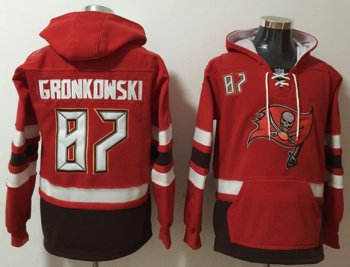 Men's Tampa Bay Buccaneers #87 Rob Gronkowski Red Ageless Must-Have Lace-Up Pullover Hoodie