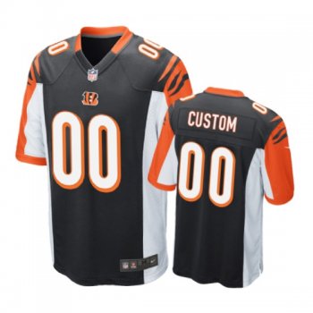 Cincinnati Bengals #00 Custom Black Nike Game Jersey - Men's