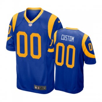 Los Angeles Rams #00 Custom Royal Nike Game Jersey - Men's