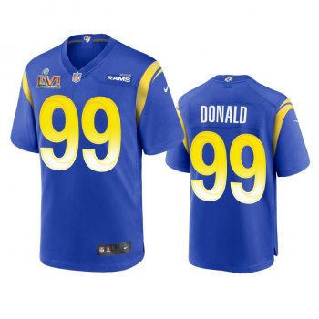 Los Angeles Rams Aaron Donald Royal Super Bowl LVI Patch Game Jersey