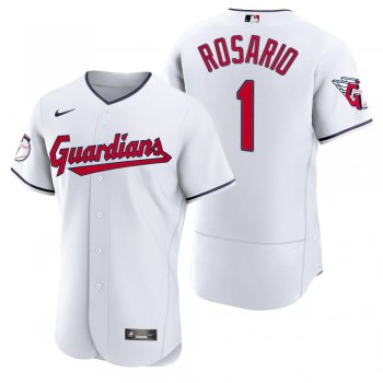 Men's Cleveland Guardians Amed Rosario White Authentic Home Jersey