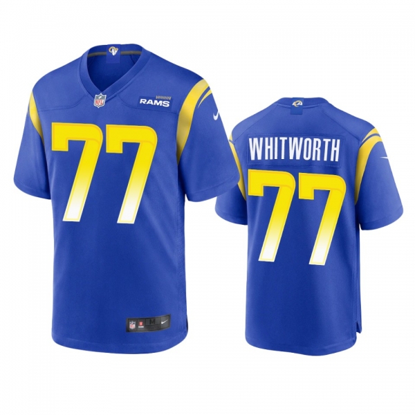 Los Angeles Rams Andrew Whitworth Royal Game Jersey