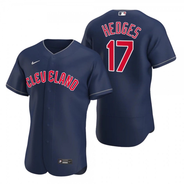 Men's Cleveland Guardians Austin Hedges Navy Authentic Alternate Jersey