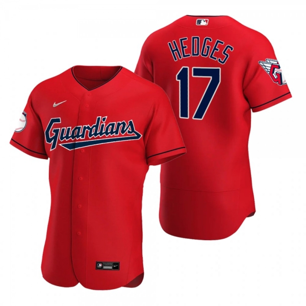 Men's Cleveland Guardians Austin Hedges Red Authentic Alternate Jersey