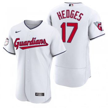 Men's Cleveland Guardians Austin Hedges White Authentic Home Jersey