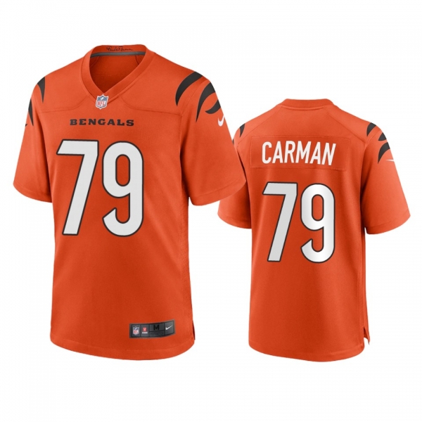 Cincinnati Bengals Jackson Carman Orange Game Jersey