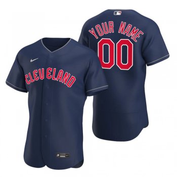 Men's Cleveland Guardians Custom Navy Authentic Alternate Jersey