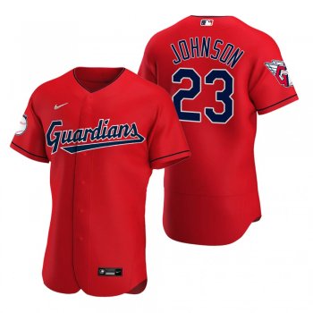 Men's Cleveland Guardians Daniel Johnson Red Authentic Alternate Jersey