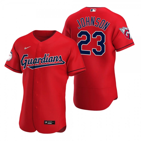 Men's Cleveland Guardians Daniel Johnson Red Authentic Alternate Jersey