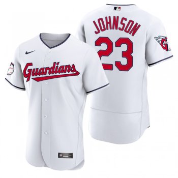 Men's Cleveland Guardians Daniel Johnson White 2022 Authentic Home Jersey