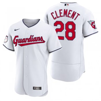 Men's Cleveland Guardians Ernie Clement White Authentic Home Jersey