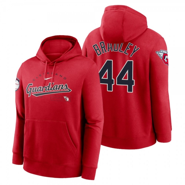 Cleveland Guardians Bobby Bradley Red Team Modern Arch Hoodie