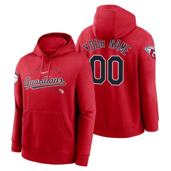 Cleveland Guardians Custom Red Team Modern Arch Hoodie