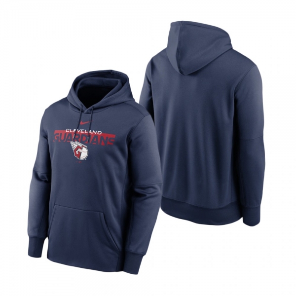 Cleveland Guardians Navy Primetime Stack Pullover Hoodie