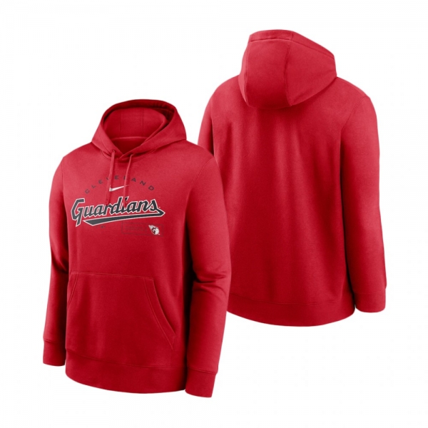 Cleveland Guardians Red Team Modern Arch Pullover Hoodie