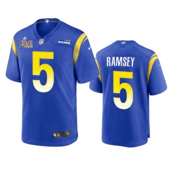 Los Angeles Rams Jalen Ramsey Royal Super Bowl LVI Patch Game Jersey