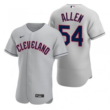 Men's Cleveland Guardians Logan Allen Gray Authentic Road Jersey