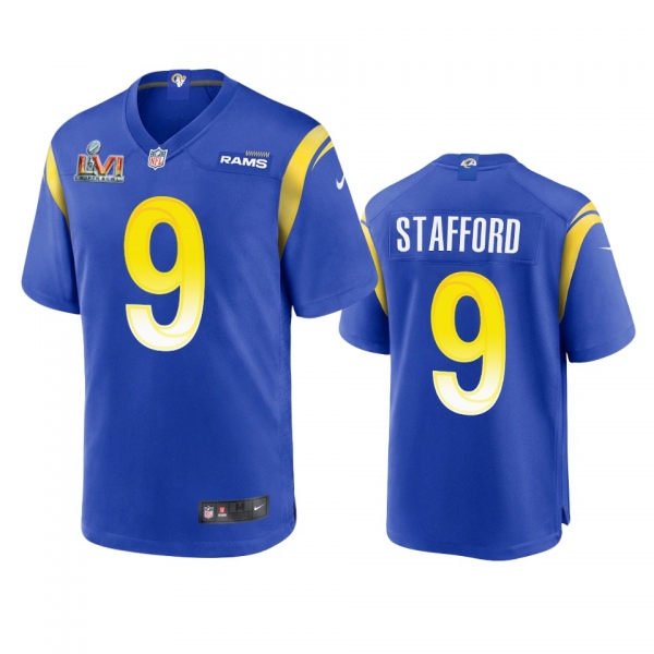 Los Angeles Rams Matthew Stafford Royal Super Bowl LVI Patch Game Jersey