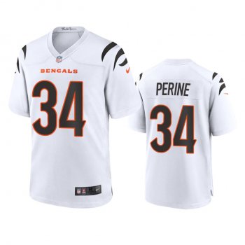 Cincinnati Bengals Samaje Perine White 2021 Game Jersey