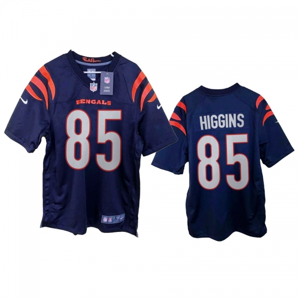 Cincinnati Bengals Tee Higgins Navy 2021 Game Jersey