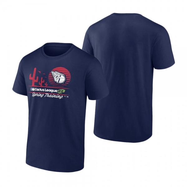 Men's Cleveland Guardians Navy Cactus T-Shirt 2022 Spring Training