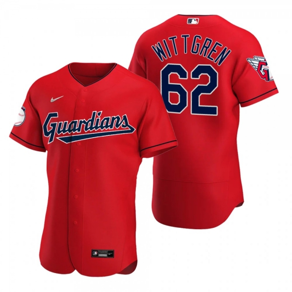 Men's Cleveland Guardians Nick Wittgren Red Authentic Alternate Jersey