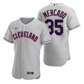 Men's Cleveland Guardians Oscar Mercado Gray 2022 Authentic Road Jersey