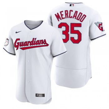 Men's Cleveland Guardians Oscar Mercado White 2022 Authentic Home Jersey