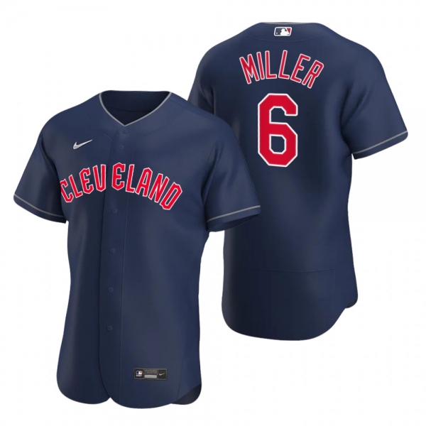 Men's Cleveland Guardians Owen Miller Navy Authentic Alternate Jersey