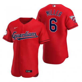 Men's Cleveland Guardians Owen Miller Red Authentic Alternate Jersey