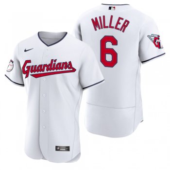 Men's Cleveland Guardians Owen Miller White 2022 Authentic Home Jersey