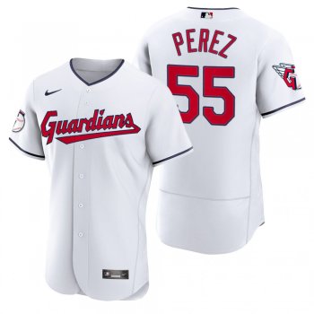 Men's Cleveland Guardians Roberto Perez White Authentic Home Jersey