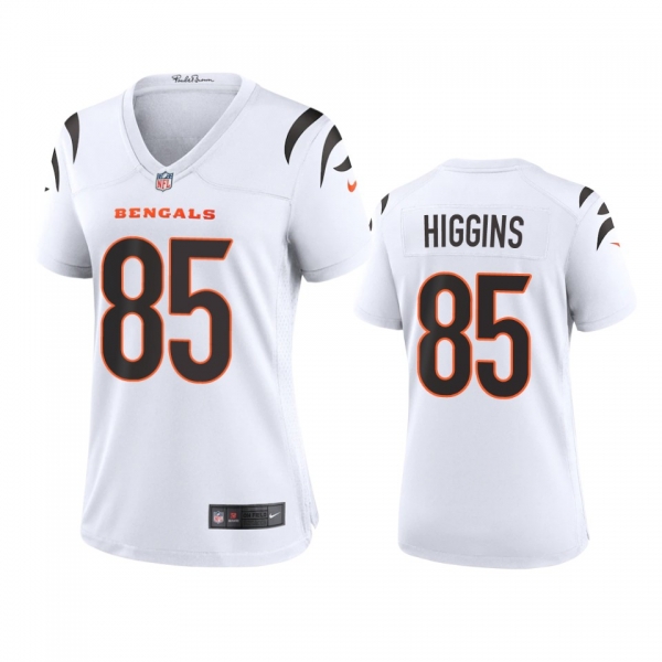 Women's Cincinnati Bengals Tee Higgins White 2021 Game Jersey