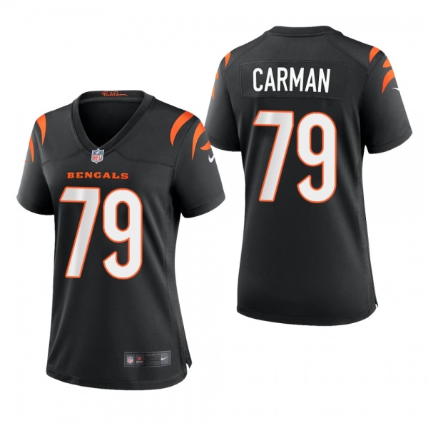 Women's Cincinnati Bengals Jackson Carman Black Game Jersey