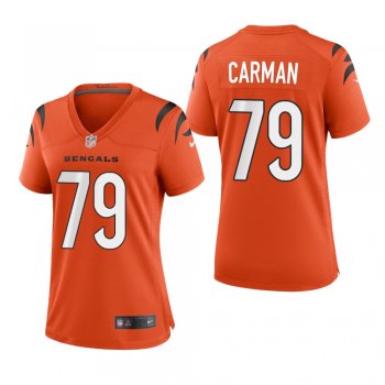 Women's Cincinnati Bengals Jackson Carman Orange Game Jersey