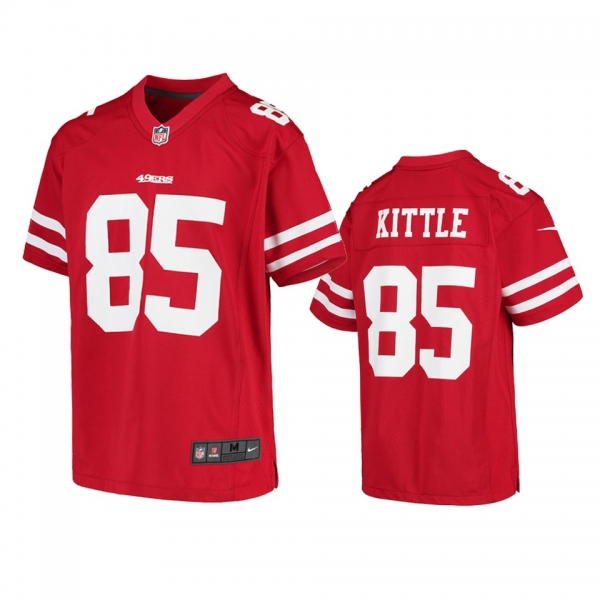 Youth 49ers George Kittle Scarlet Game Jersey