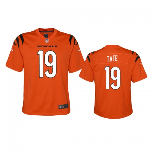 Youth Cincinnati Bengals Auden Tate Orange 2021 Game Jersey