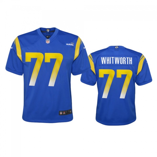 Youth Los Angeles Rams Andrew Whitworth Royal 2020 Game Jersey